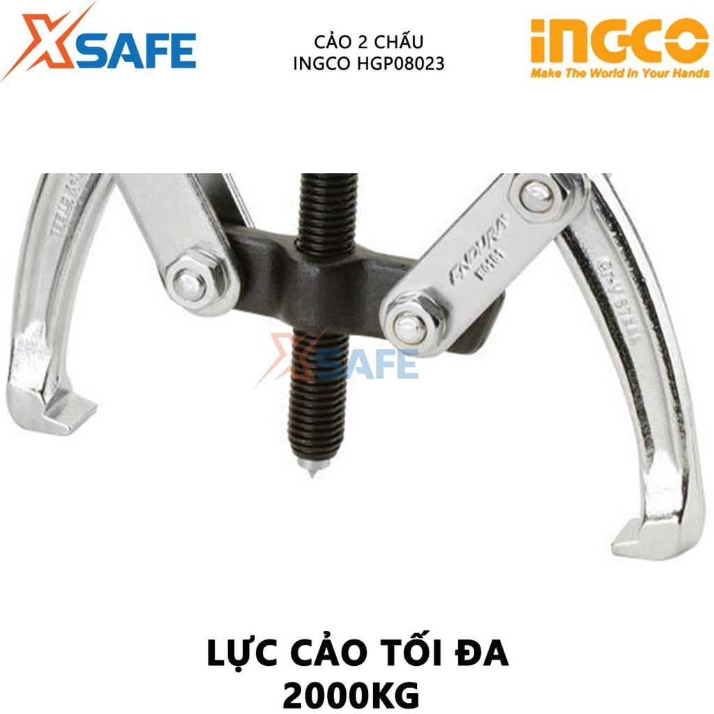 Cảo 2 chấu 3 inch INGCO HGP08023 Cảo thủy lực kích thước cảo 3&quot;, lực cảo tối đa 2000 kg, chất liệu thép Cr-V