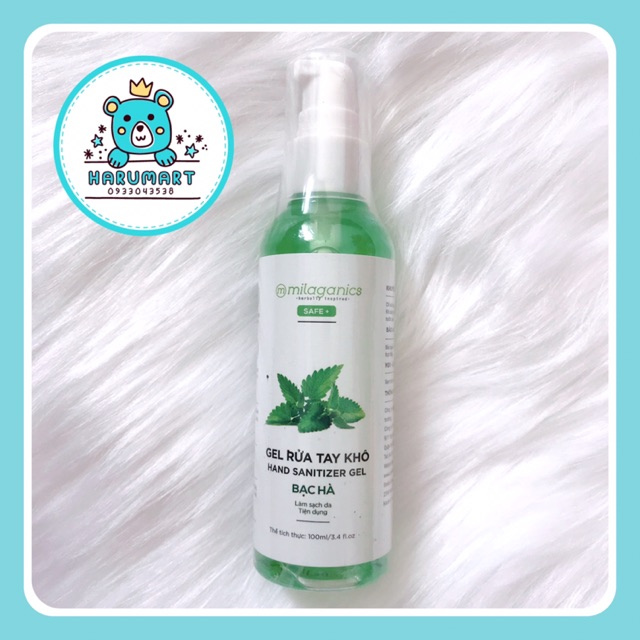 Gel Rửa Tay Khô Milaganics Hand Sanitizer Bạc Hà Kháng Khuẩn 100ml | BigBuy360 - bigbuy360.vn