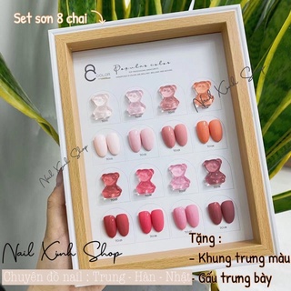 Set sơn gel UV 8 chai ( TẶNG KÈM BẢNG MÀU)