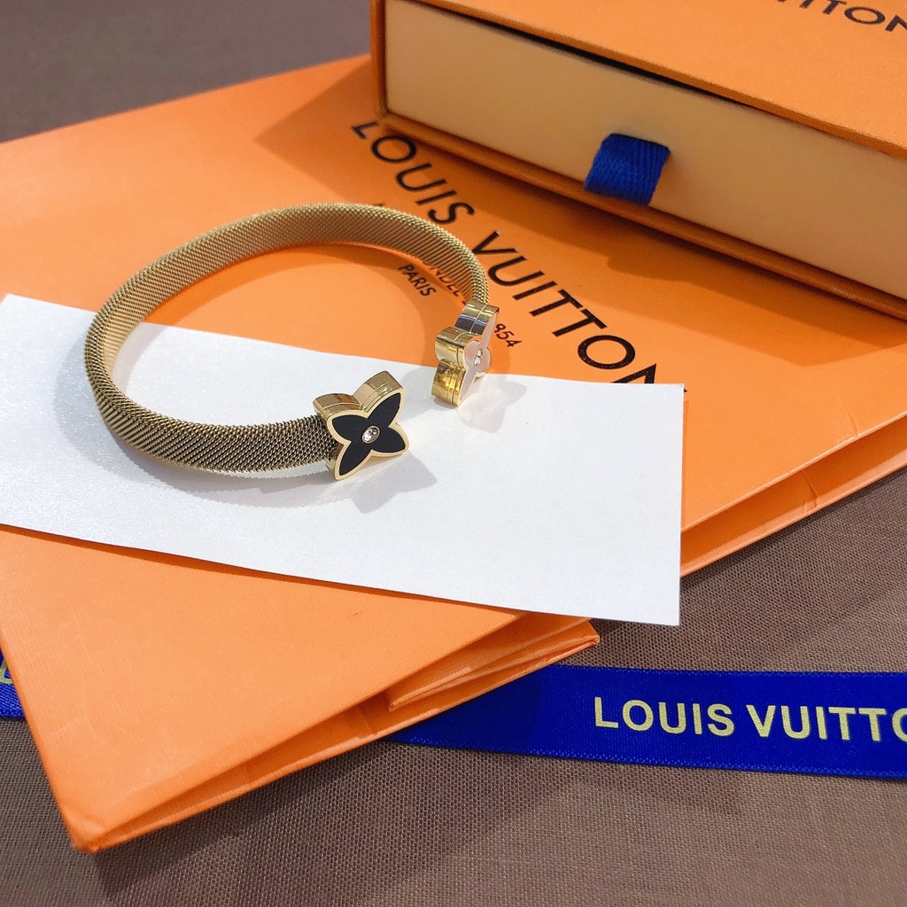 Lv Vòng Đeo Tay Đính Hoa Vuông Thời Trang