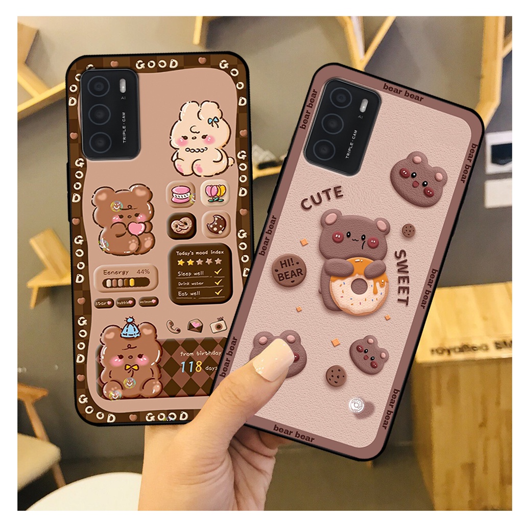 Ốp lưng Oppo A16 in hình gấu bear dễ thương, bền đẹp