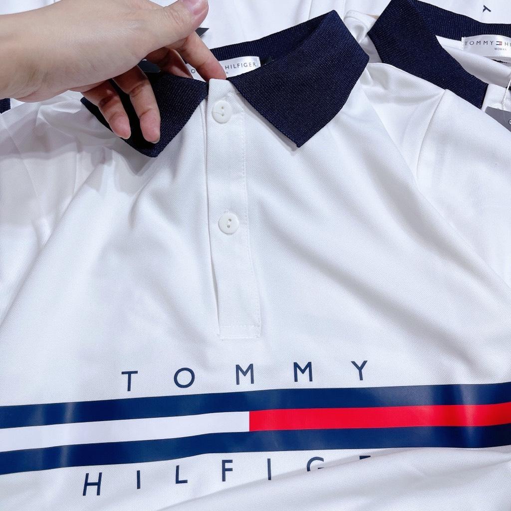 MS487 Áo polo nữ phối màu tay thêu