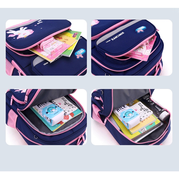 Balo XINCHYZ đi học cho bé trai, gái siêu đẹp kèm túi ví đựng bút, cặp sách chống thấm mặt lưng êm thoáng khí