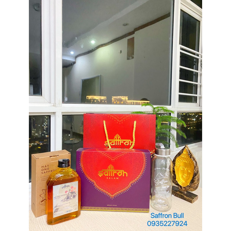 Nhụy hoa nghệ tây chính hãng, nguyên set TẶNG KÈM MẬT ONG NGÂM SAFFRON 700k, giá không đổi, date mới, giao hỏa tốc