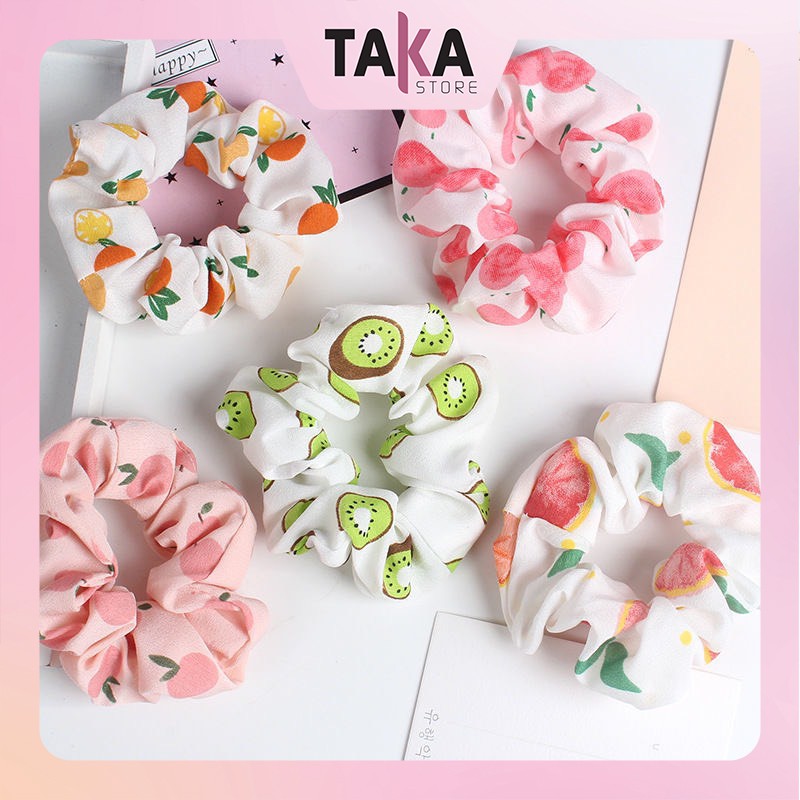 Cột tóc vải Scrunchies Trái cây Hot CT75