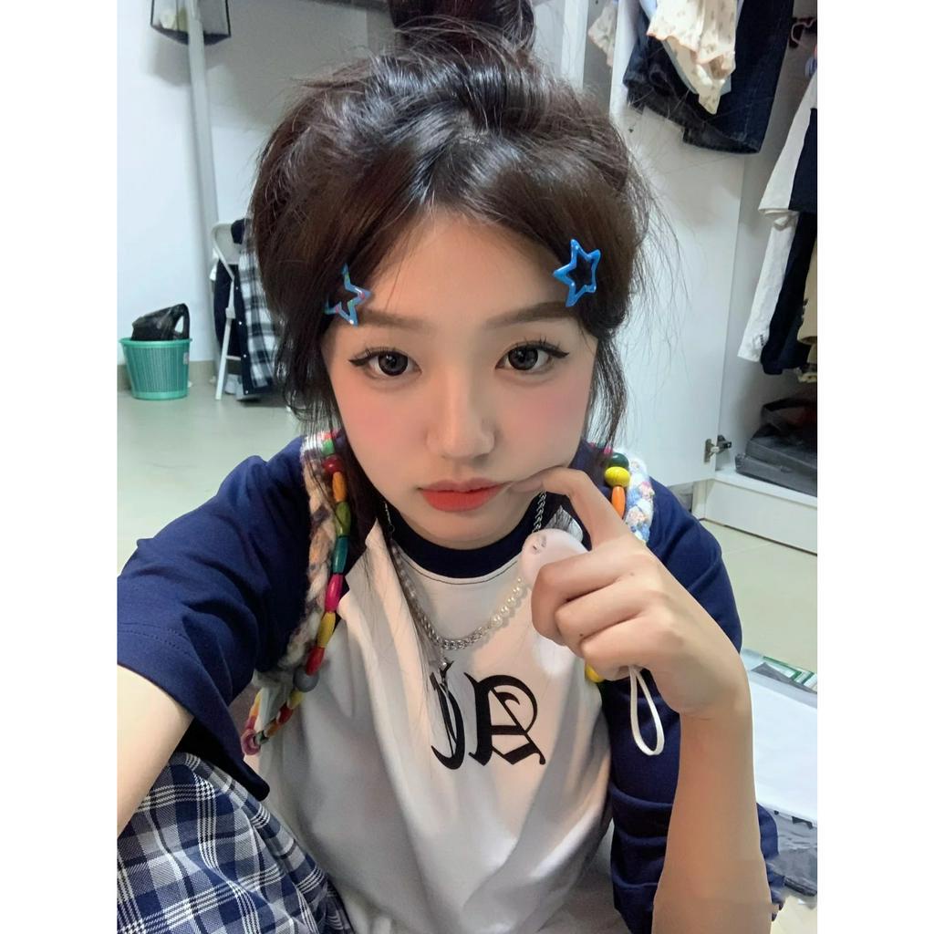 「 WELOVE1 」Áo Thun 100% Cotton Tay Ngắn In Chữ Thời Trang Dành Cho Nữ