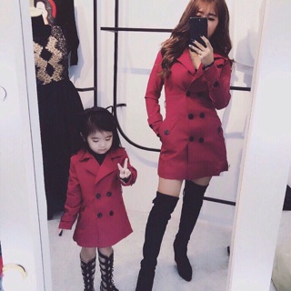 Áo khoác manto mẹ và bé gái