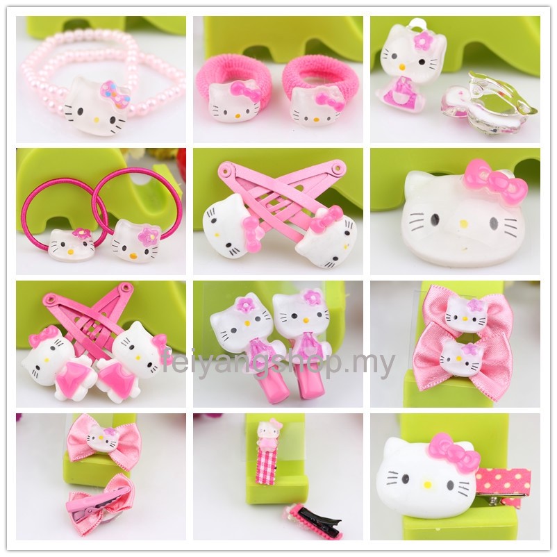 Mới Bộ Kẹp Tóc Hello Kitty Cho Bé Gái