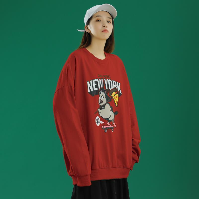 Áo cotton tay dài dáng rộng phong cách Harajuku Hàn Quốc trẻ trung | BigBuy360 - bigbuy360.vn