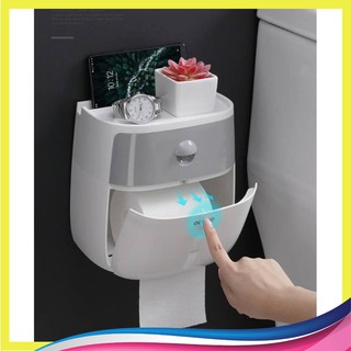 hộp đựng giấy vệ sinh ECOCO, hộp đựng giấy đa năng tiện dụng 2 tầng ❤️abali store