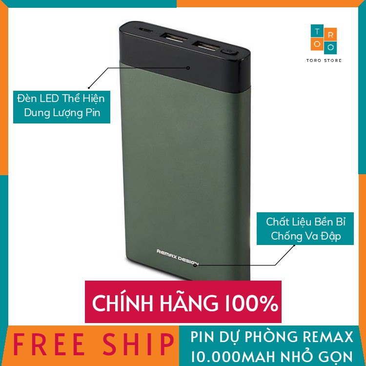 [CHÍNH HÃNG 100%] Pin Dự Phòng Remax Chính Hãng RPP 120 Dung Lượng 10.000mAh