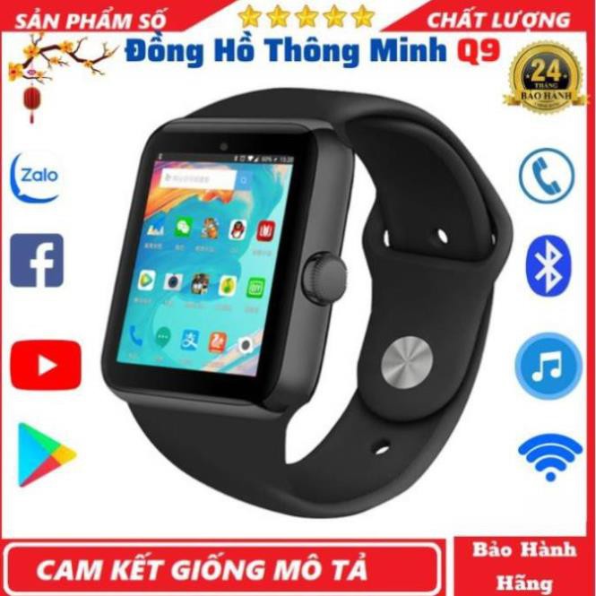 Đồng Hồ Thông Minh - Đồng Hồ Thông Minh Q9 - Hỗ Trợ Thẻ Sim,Wifi,Chơi Game,Youtube,Nghe Nhạc,Chụp Ảnh, Android 4.4