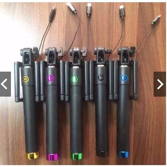 GẬY TỰ SƯỚNG SELFIE STICK ĐEN CHUYÊN CHO IP CẮM JACK CẮM LIGHTNING