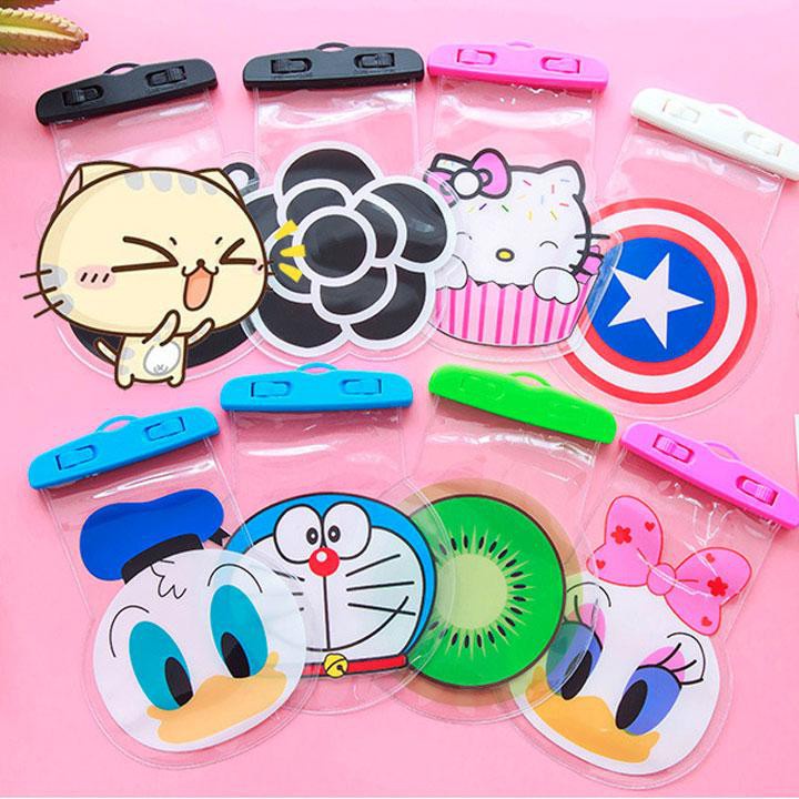 Túi chống nước điện thoại hoạt hình họa tiết kute, túi đựng điện thoại chống nước