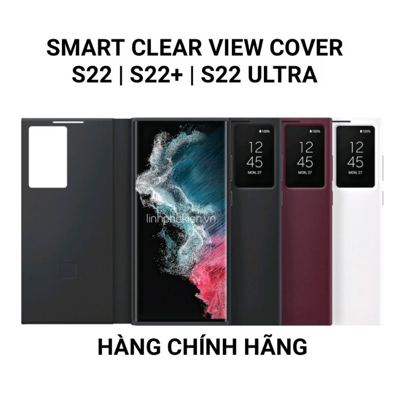 Bao da Smart Clear View Cover Samsung Galaxy S22 / S22 Plus / S22 Ultra - Hàng chính hãng