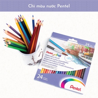 Chì màu nước pentel bộ 12/24/36 màu