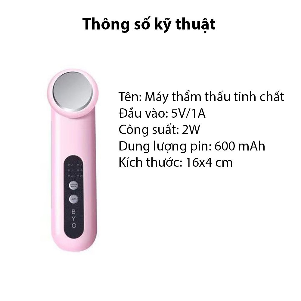 Máy đẩy tinh chất ion dưỡng da mặt chăm sóc da toàn diên di tinh chất - Tặng 20 bông tẩy trang