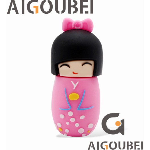 USB hình bé gái mặc kimono bằng silicone xinh xắn 1gb 2gb 4gb 8gb thích hợp cho laptop / máy tính