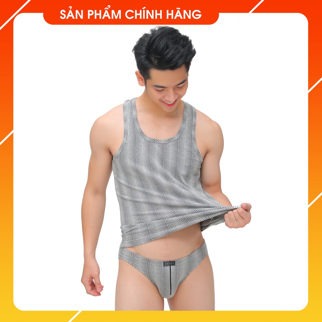 Bộ quần áo lót nam Narsis E3006 chất liệu Cotton Spandex thông hơi thoáng khí gồm 1 áo thun ba lỗ nam và 1 quần lót nam