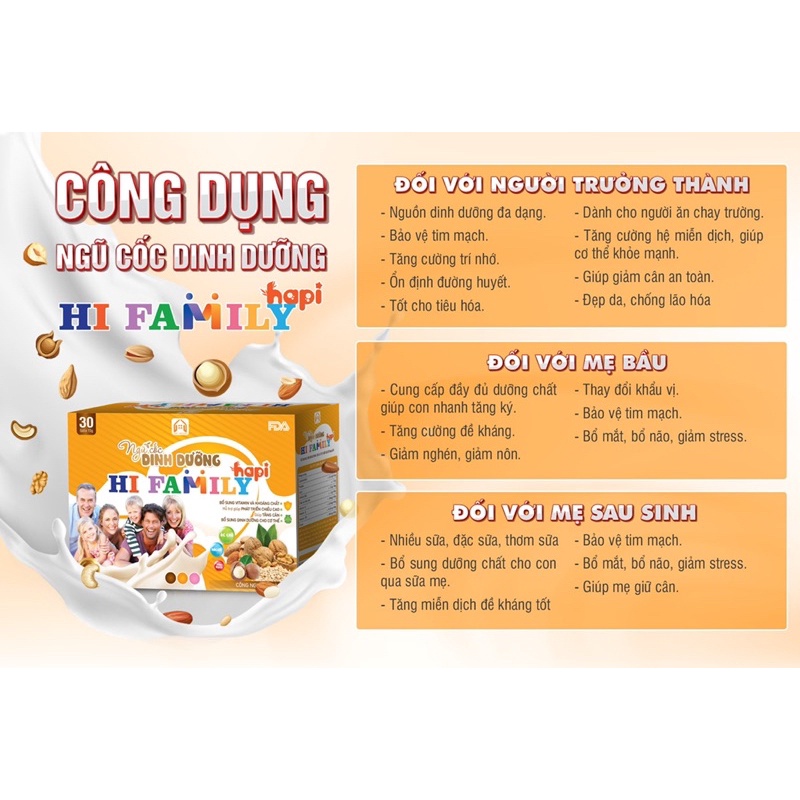 Ngũ Cốc Dinh Dưỡng Cho Mẹ Bầu và Sau Sinh Hi FAMILY- Giúp Sữa Đặc Hơn Dinh Dưỡng Nhiều Hơn ,Mẹ ăn Vô Con ,Bé Hấp Thu Tốt