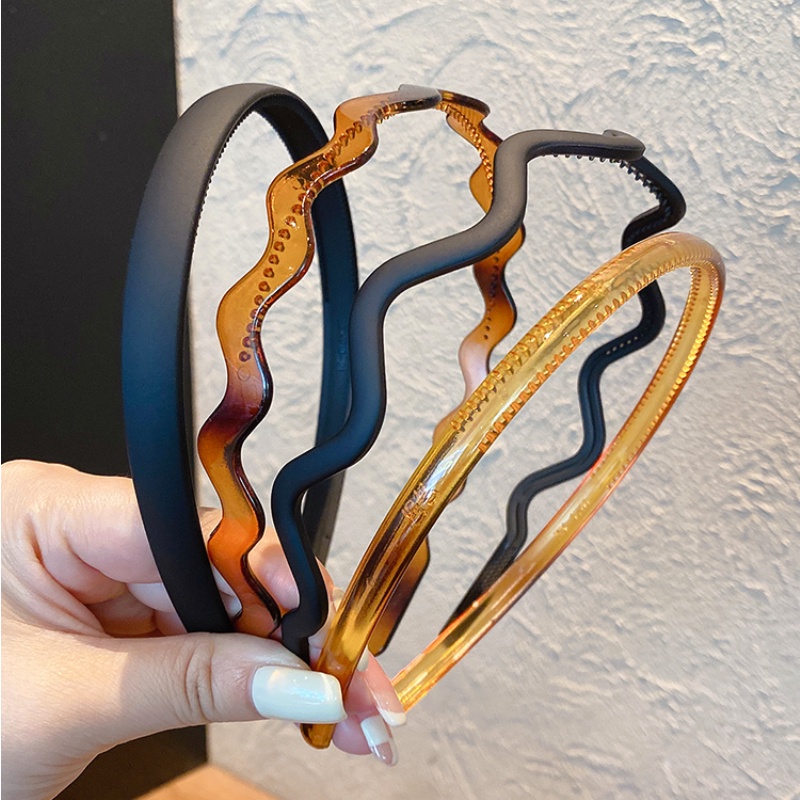 Băng đô màu đen chống trượt thiết kế đơn giản thời trang theo phong cách Hàn Quốc đẹp mắt