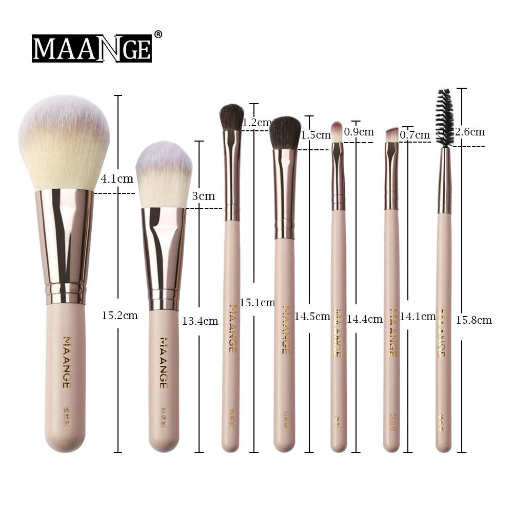 Set 7 Cọ TRang Điểm MAANGE Chất liệu Nylon Cho Người Mới Bắt Đầu