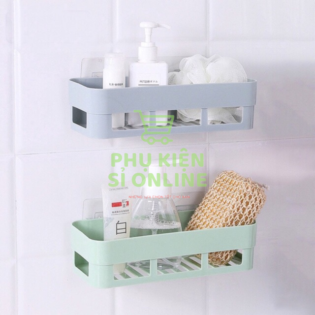 Kệ nhựa hình chữ nhật dán tường không cần khoan lỗ, chịu lực tốt (26 x 10) Store4girls