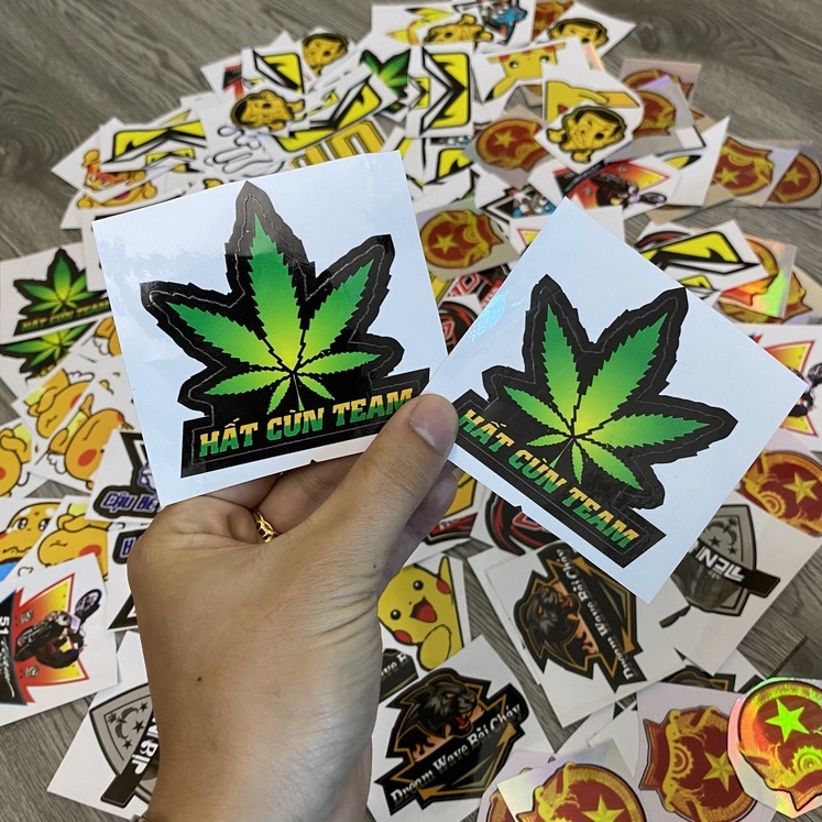 Tem Sticker Cỏ Ba Lá - 3Lớp cao cấp chống bong phai màu ! ( giá 1c )