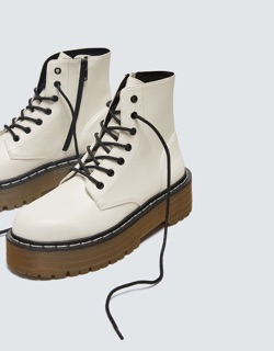 Boot đế bệt màu trắng Pull&bear authentic