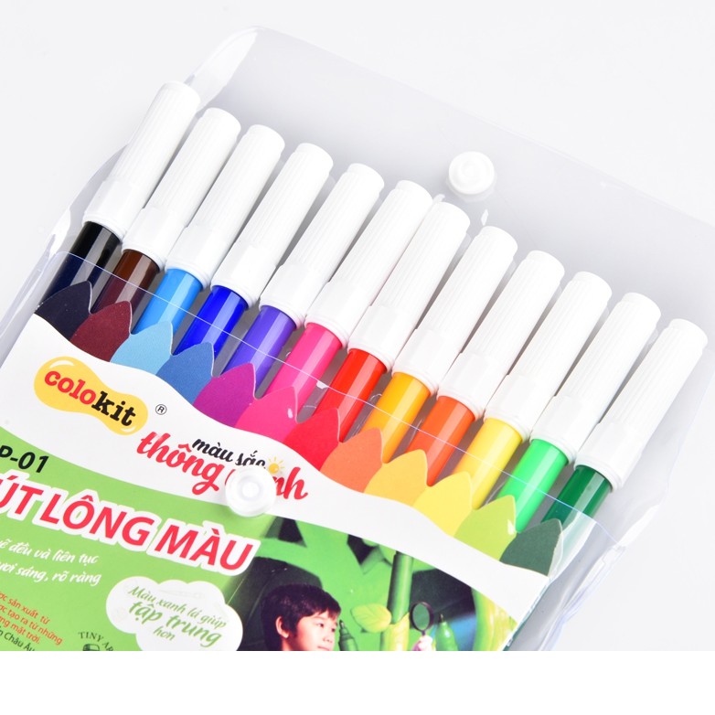 Vỉ Bút Lông 12 Màu Colokit | FP-01