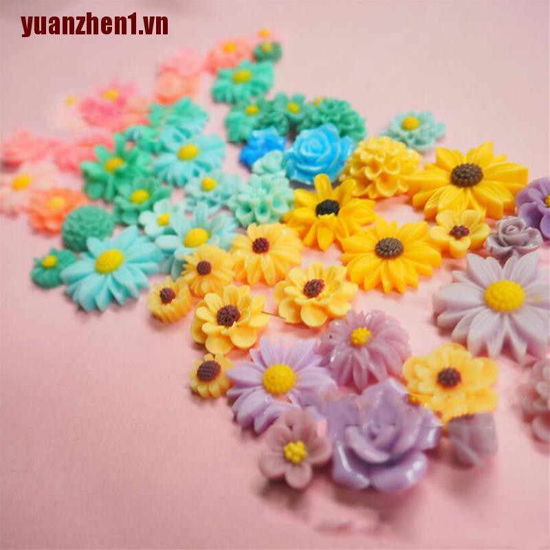 [YUANZHEN1] 11 Hoa Cúc Nhựa Resin Trang Trí Sổ Tay DIY