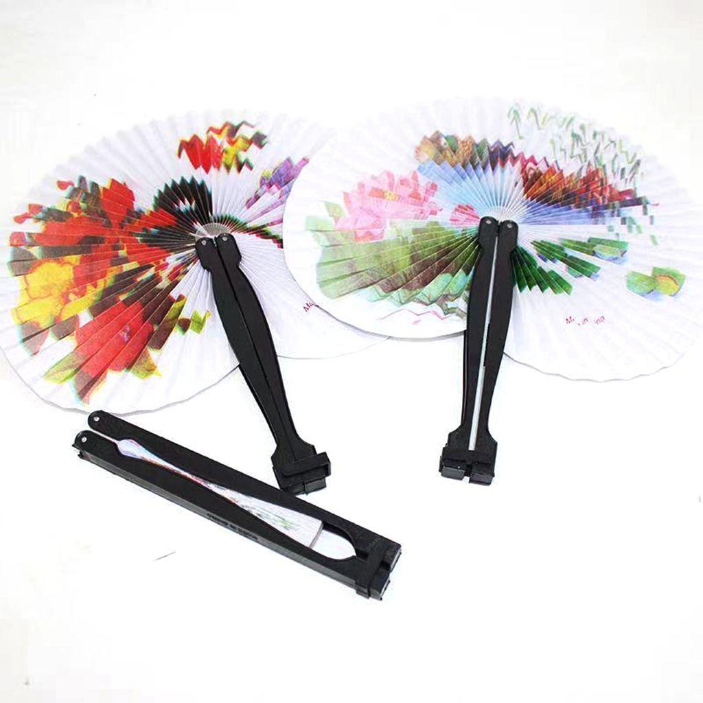 JARRED Set 5 Quạt Xếp Giấy Nhiều Màu Phong Cách Trung Hoa