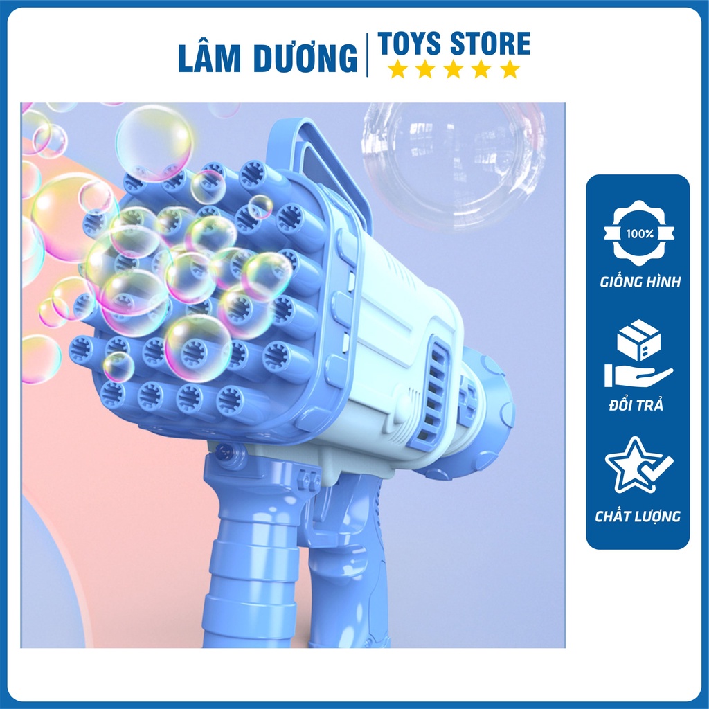 Súng Bắn Bong Bóng 32 Nòng 👑SIÊU CẤP👑 Súng 32 Nòng Thổi Bong Bóng Chạy Bằng Pin Siêu Mạnh An Toàn Cho Bé