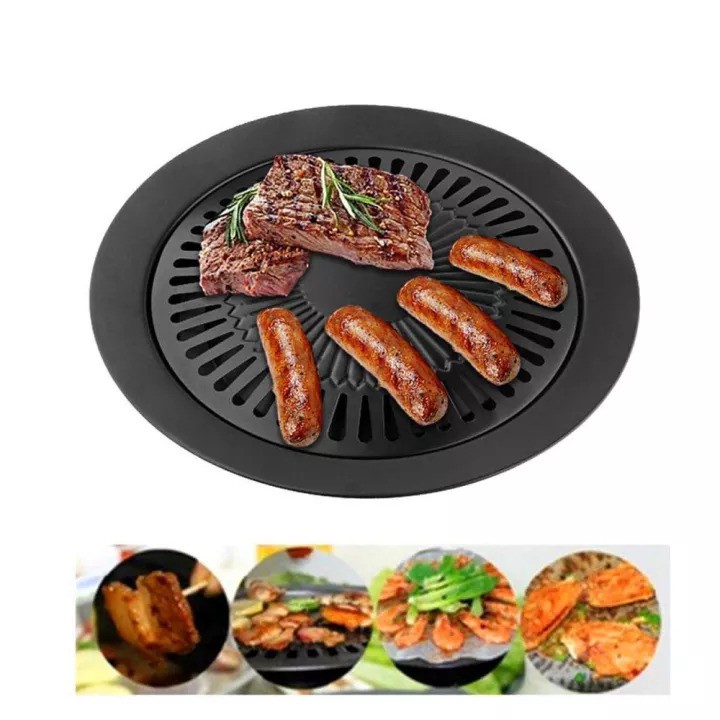 Vỉ Nướng Bbq Đa Năng Hình Tròn 32cm Phong Cách Hàn Quốc