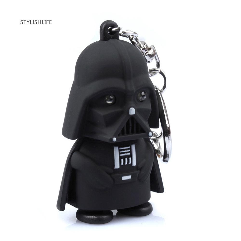 Móc chìa khóa hình nhân vật Star Wars Darth vader có đèn LED sáng tạo