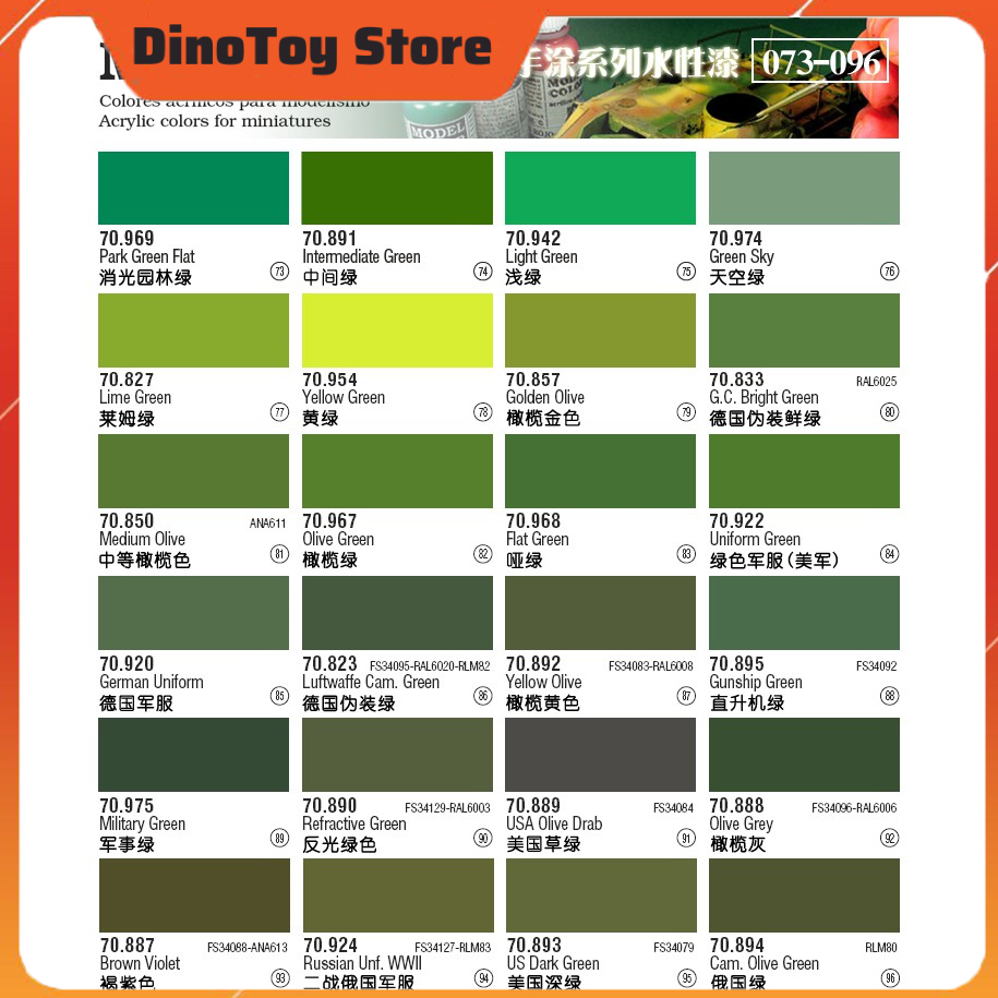 Sơn AV Vallejo model color từ 1 - 168 mã màu