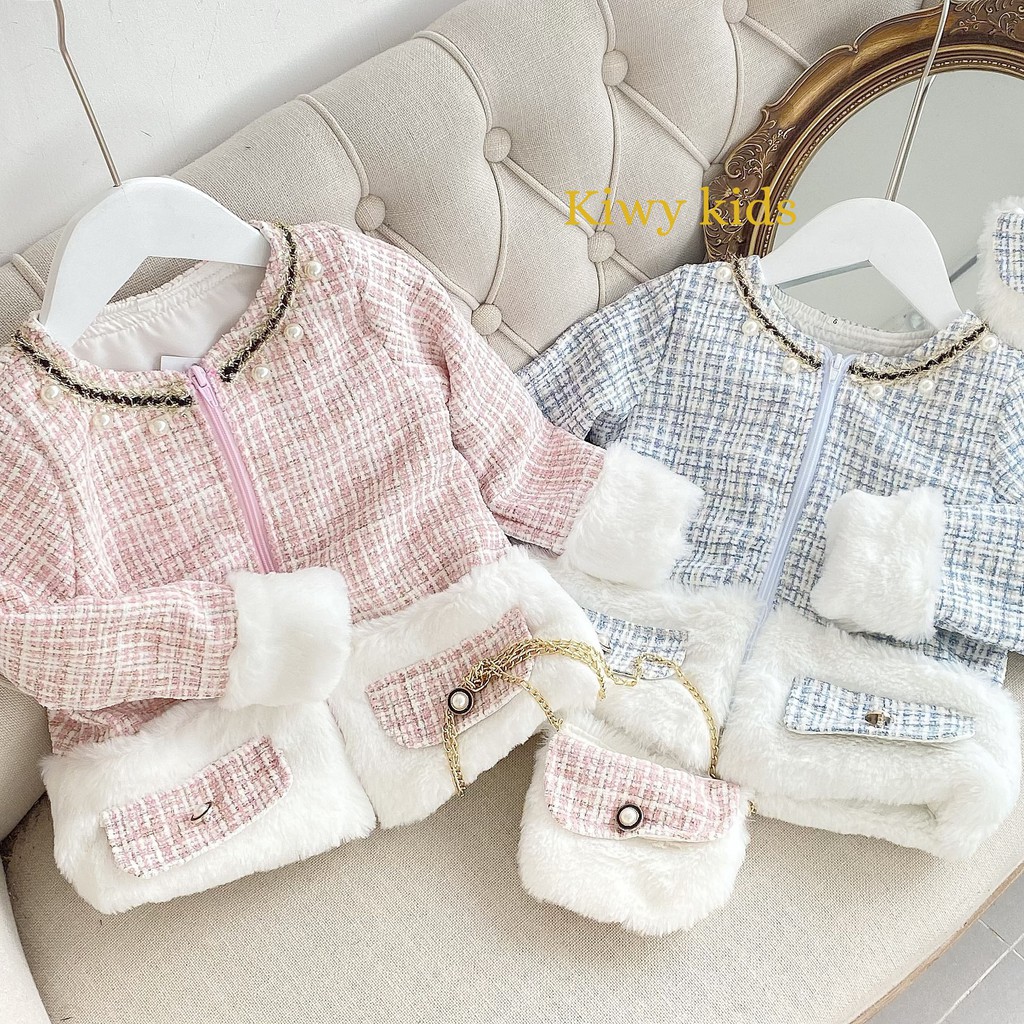 Áo khác dạ cho bé gái TWEED KIWY KIDS52 cho bé từ 1 đến 6 tuổi