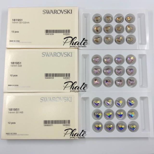 BeCharm Pha Lê Swarovski Trái Tim Đính Đá S14mm