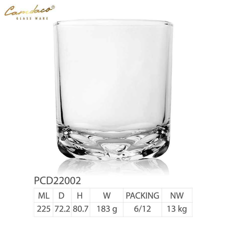 FREESHIP TOÀN QUỐC 50K - Bộ 6 Ly Thủy Tinh Bầu Lùn Góc Uống Trà Đá 225ML -CAMDACO