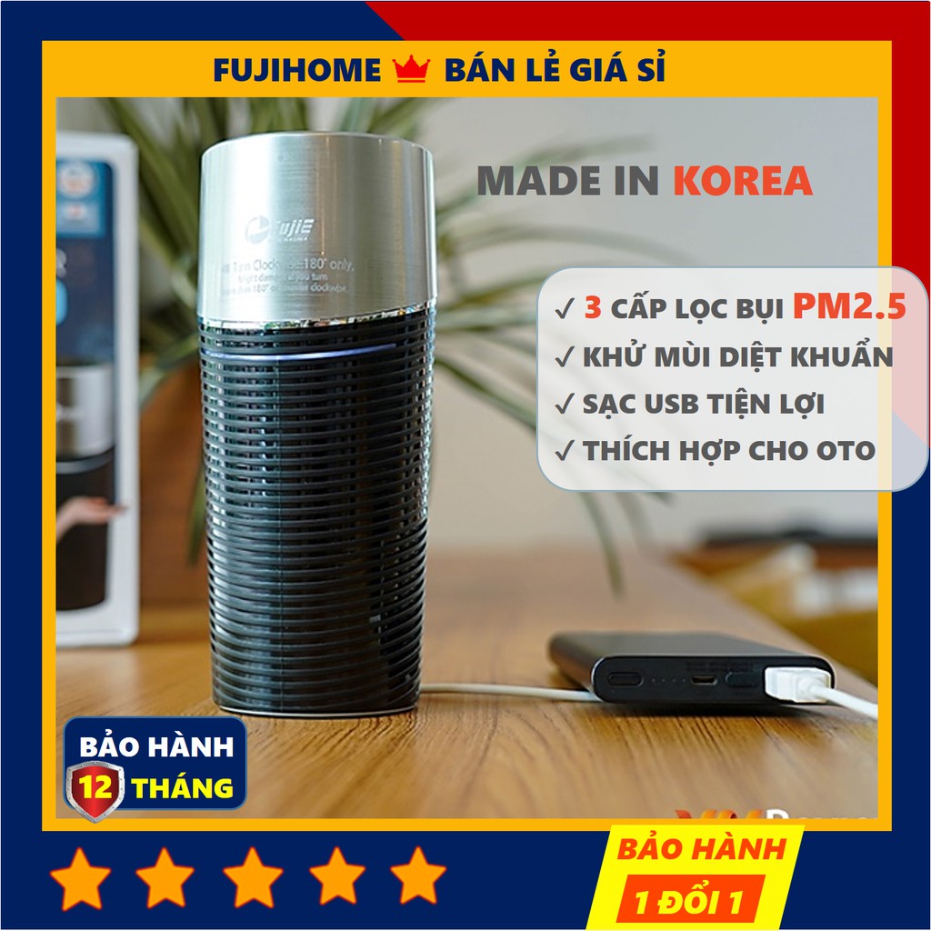 [BH 12 THÁNG] Máy lọc không khí ô tô mini Fujie AP100 3 cấp lọc diệt khuẩn và bụi mịn bộ máy lọc không khí ion âm xe hơi