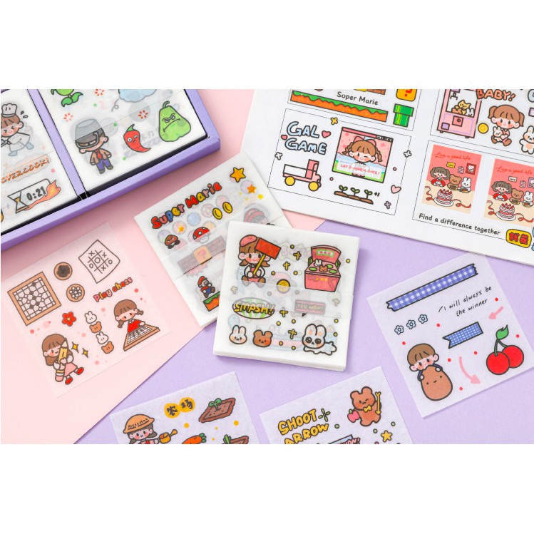 1 Tấm Sticker Mini Dễ Thương Trò Chơi Kì Ảo Game Start Trang Trí Sổ Bullet Journal theboiofficial