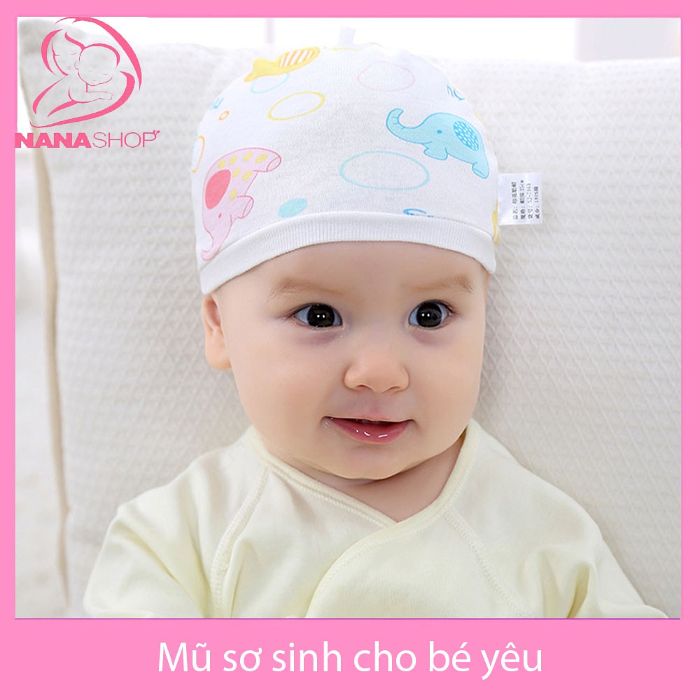 Mũ sơ sinh 100% cotton cho bé yêu