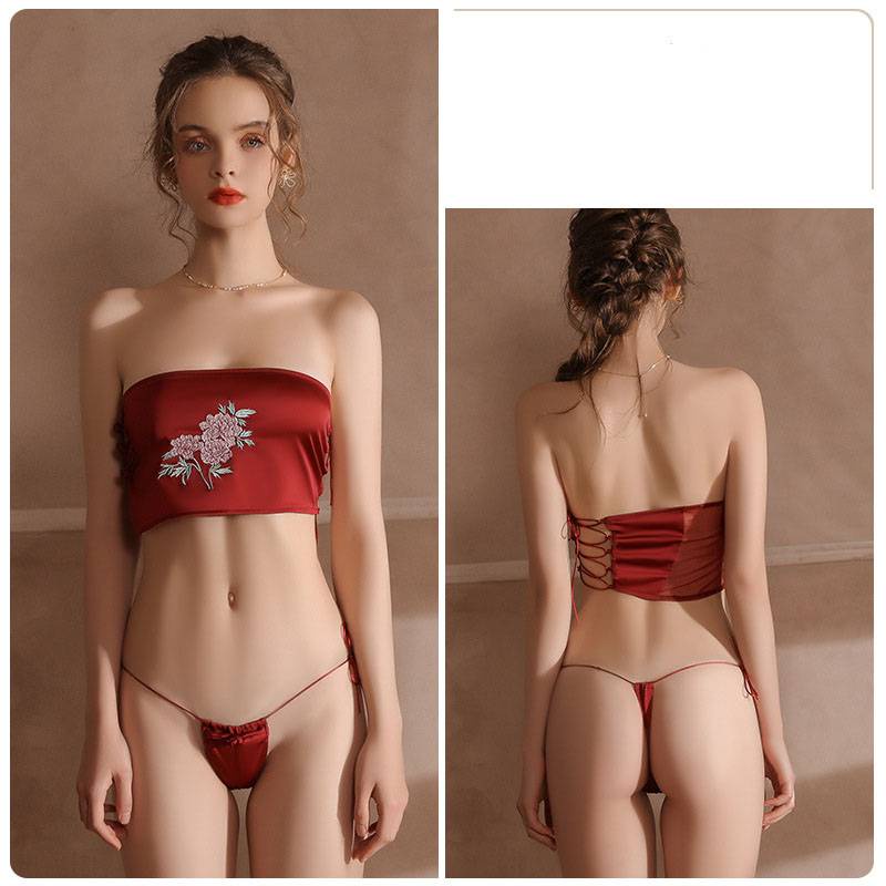 Bộ Đồ Lót Leosoxs Ren Thêu Hoa Gợi Cảm Cho Nữ