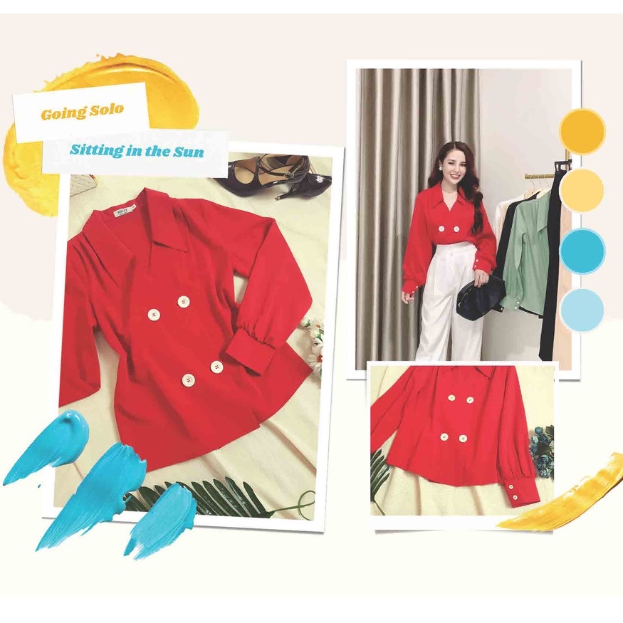 Áo Sơ Mi Nữ Tay Dài Cổ Vest Chất Chéo Y Sang Xịn Mịn Thoitrangnuboutique ( Kèm Ảnh Thật Và Clip)