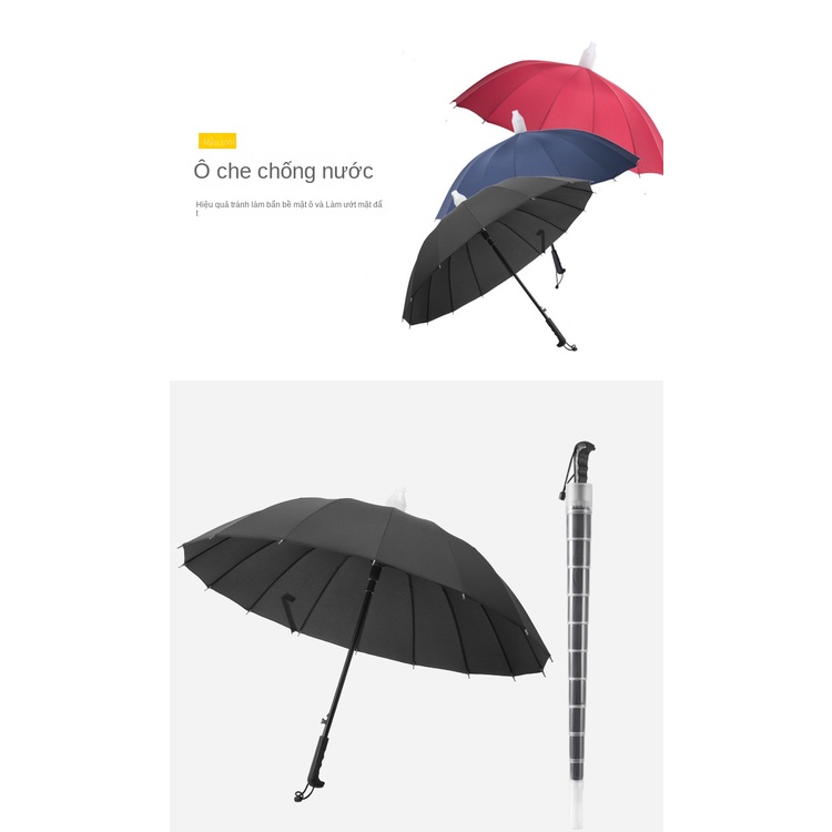 Dù Tay Cầm Dài Tự Động Bằng Nhựa Chống Thấm Nước Có Vỏ Bọc Dành Cho Nam Và Nữ