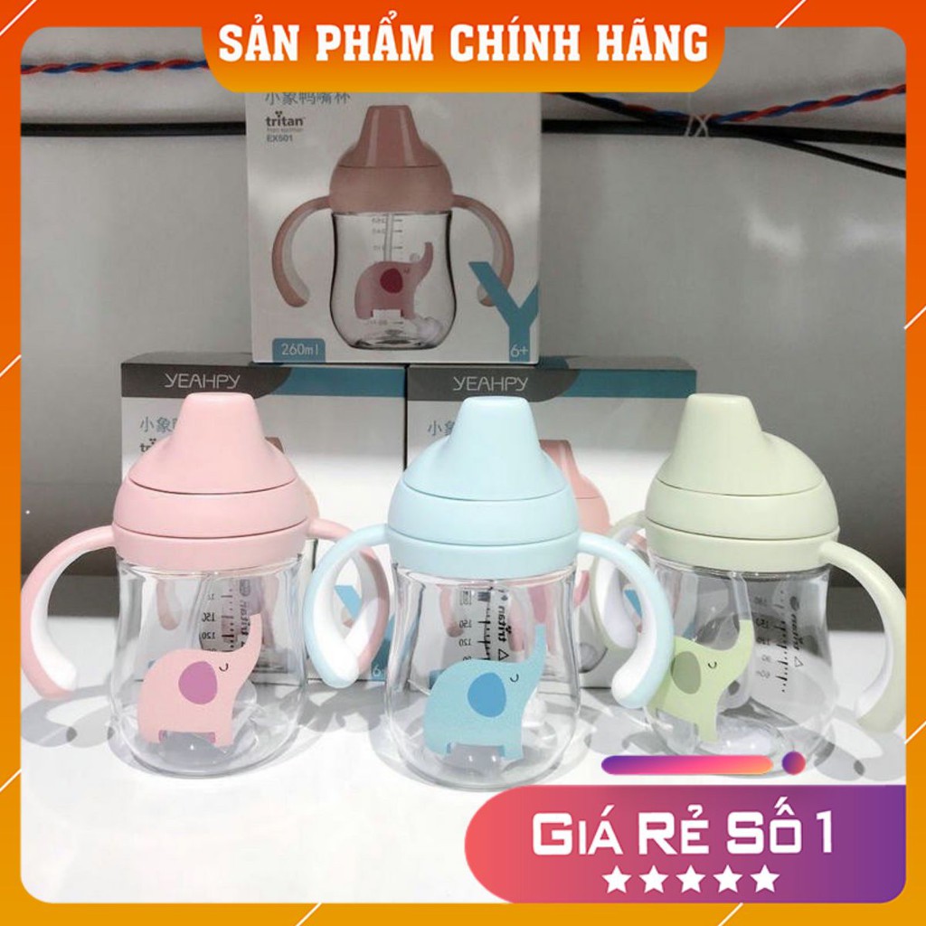 Bình tập uống nước cho bé ️FREESHIP️ Bình Tập Uống Cao Cấp Kèm Van Chống Sặc Ngộ Nghĩnh Cho Bé 300ml - 260ml