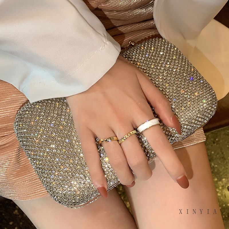 Set 3 Nhẫn Kim Loại Đơn Giản Thời Trang Phong Cách Hàn Quốc Cho Nữ