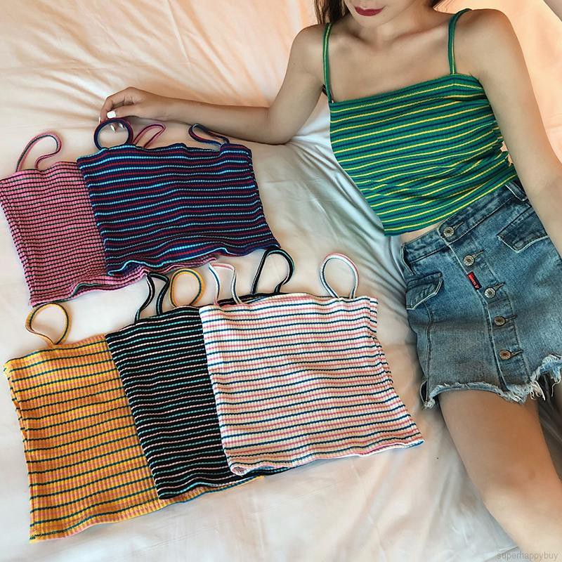 Áo Tank Top Hoạ Tiết Kẻ Sọc Cho Nữ