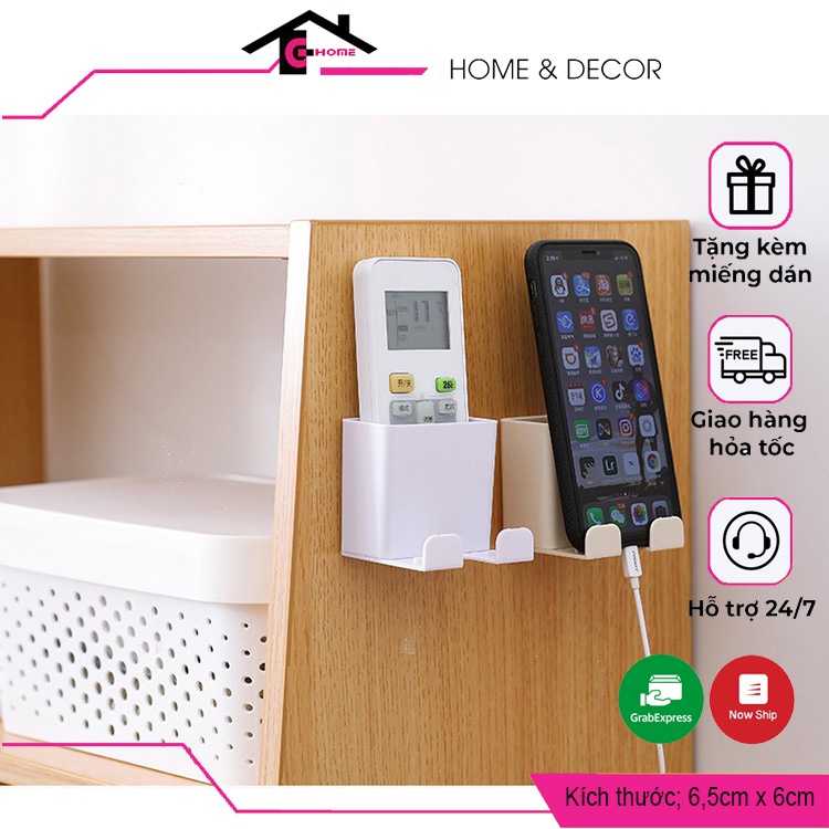 Kệ Để Remote kiêm giá đỡ sạc Điện Thoại Dán Tường độc đáo Mã RM1