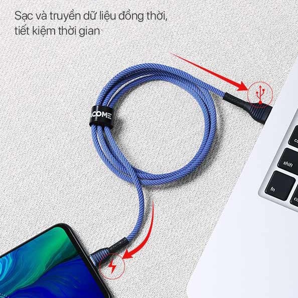 Dây Cáp Sạc Nhanh 3A  ACOME ASC-010 - Cổng Type-C -  Dây Dù  - Hàng Chính Hàng